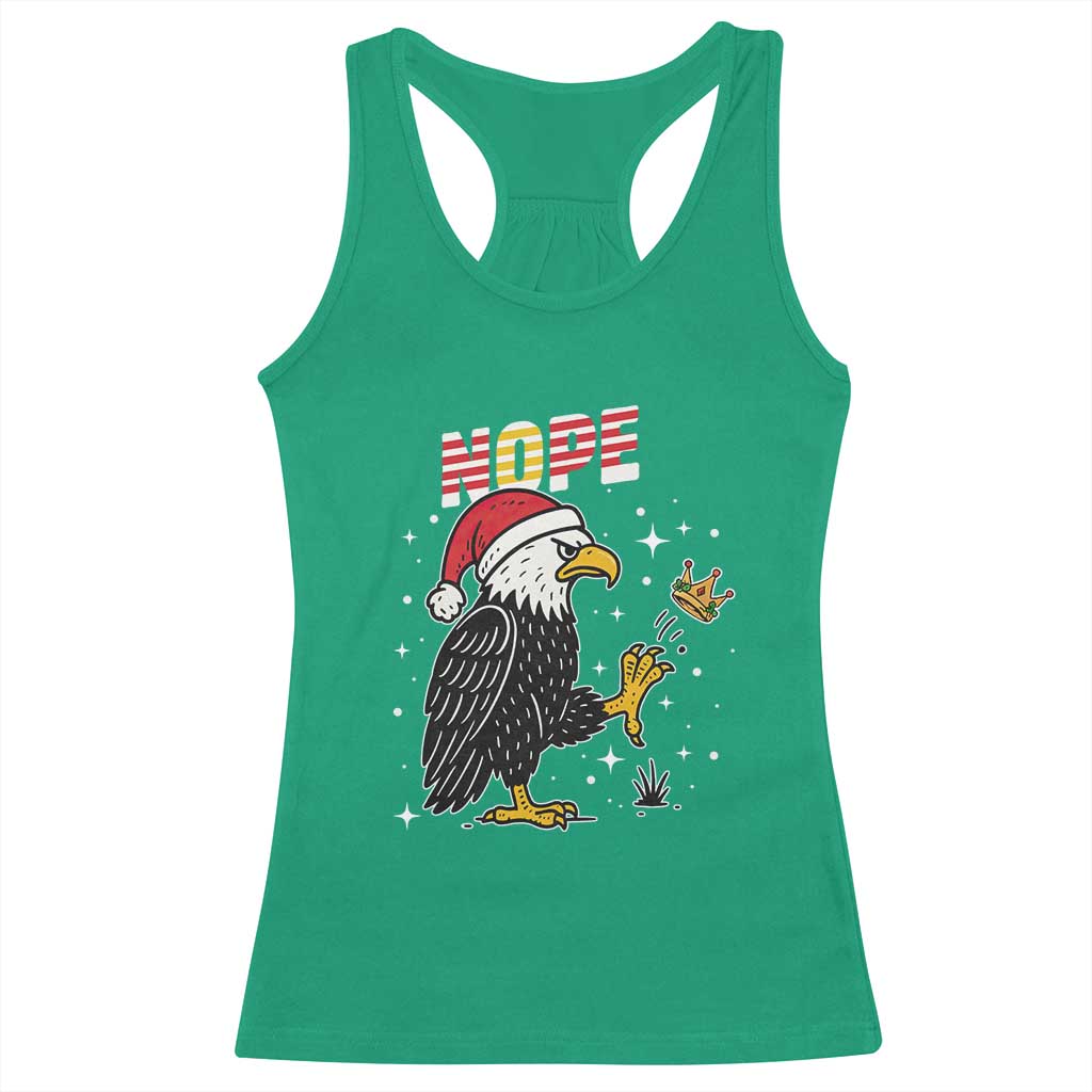 Funny Eagle No Kings In America Christmas 2025 Racerback Tank Top TS12 Irish Green Print Your Wear