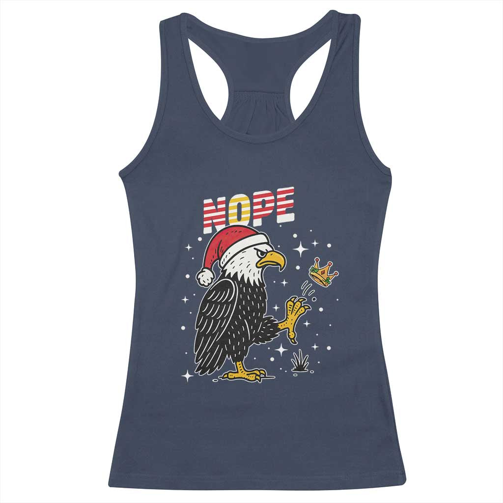 Funny Eagle No Kings In America Christmas 2025 Racerback Tank Top TS12 Navy Print Your Wear