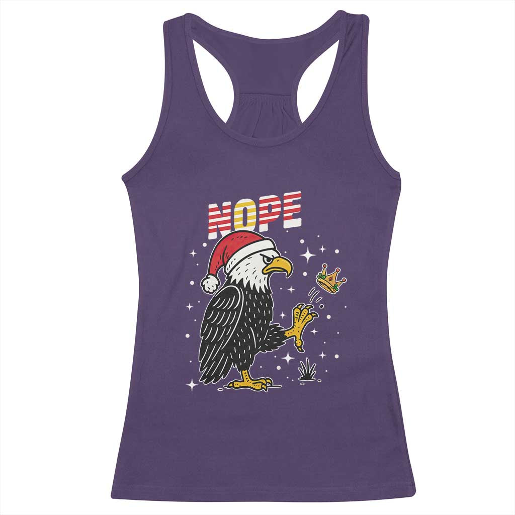 Funny Eagle No Kings In America Christmas 2025 Racerback Tank Top TS12 Purple Print Your Wear