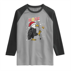Funny Eagle No Kings In America Christmas 2025 Raglan Shirt TS12 Sport Gray Black Print Your Wear