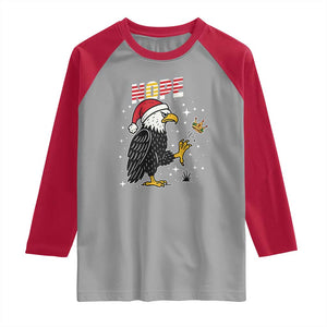 Funny Eagle No Kings In America Christmas 2025 Raglan Shirt TS12 Sport Gray Red Print Your Wear