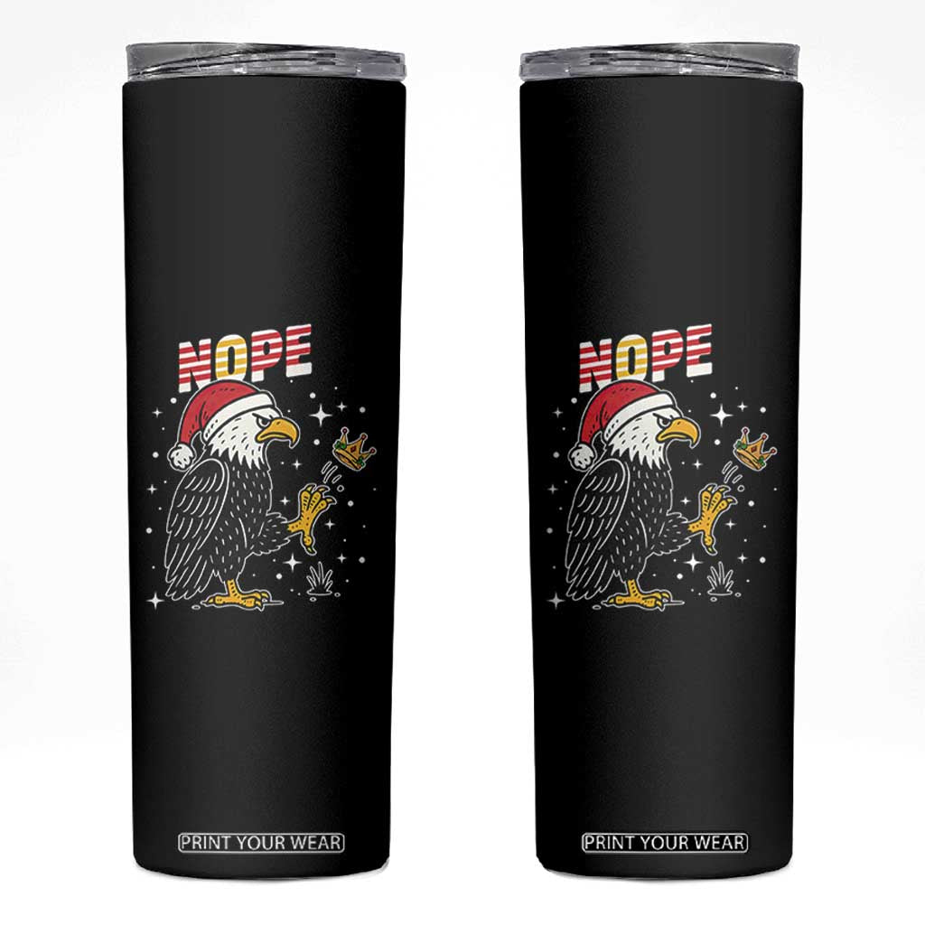 Funny Eagle No Kings In America Christmas 2025 Skinny Tumbler TS12 Black Print Your Wear
