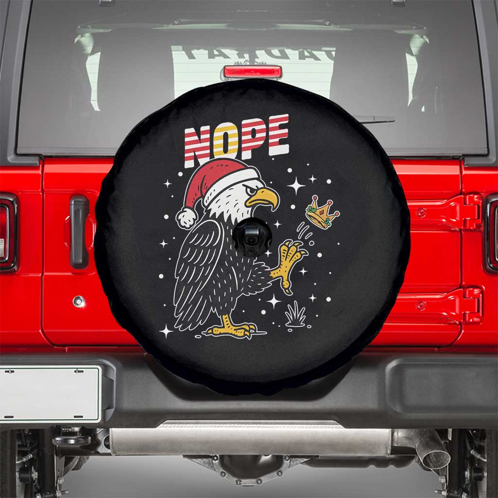 Funny Eagle No Kings In America Christmas 2025 Spare Tire Cover TS12 Black Print Your Wear