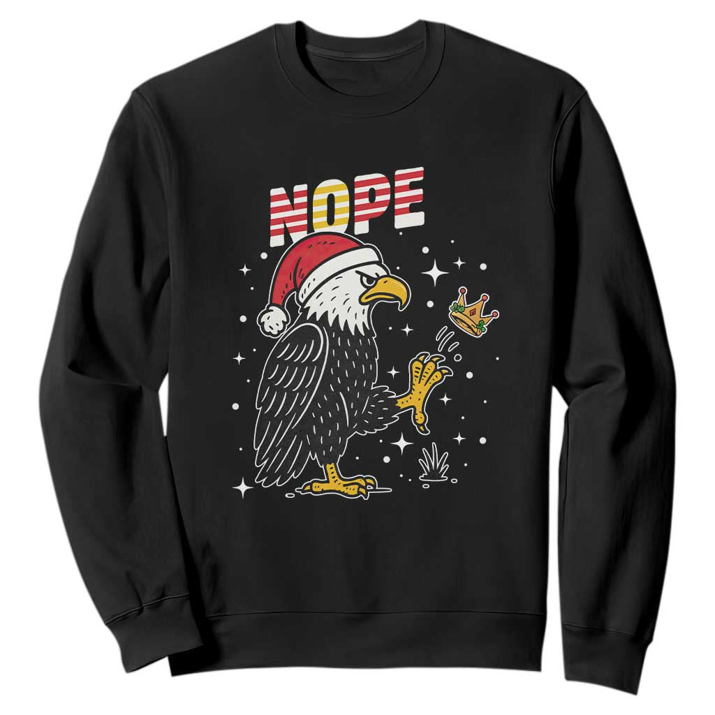 Funny Eagle No Kings In America Christmas 2025 Sweatshirt TS12 Black Print Your Wear