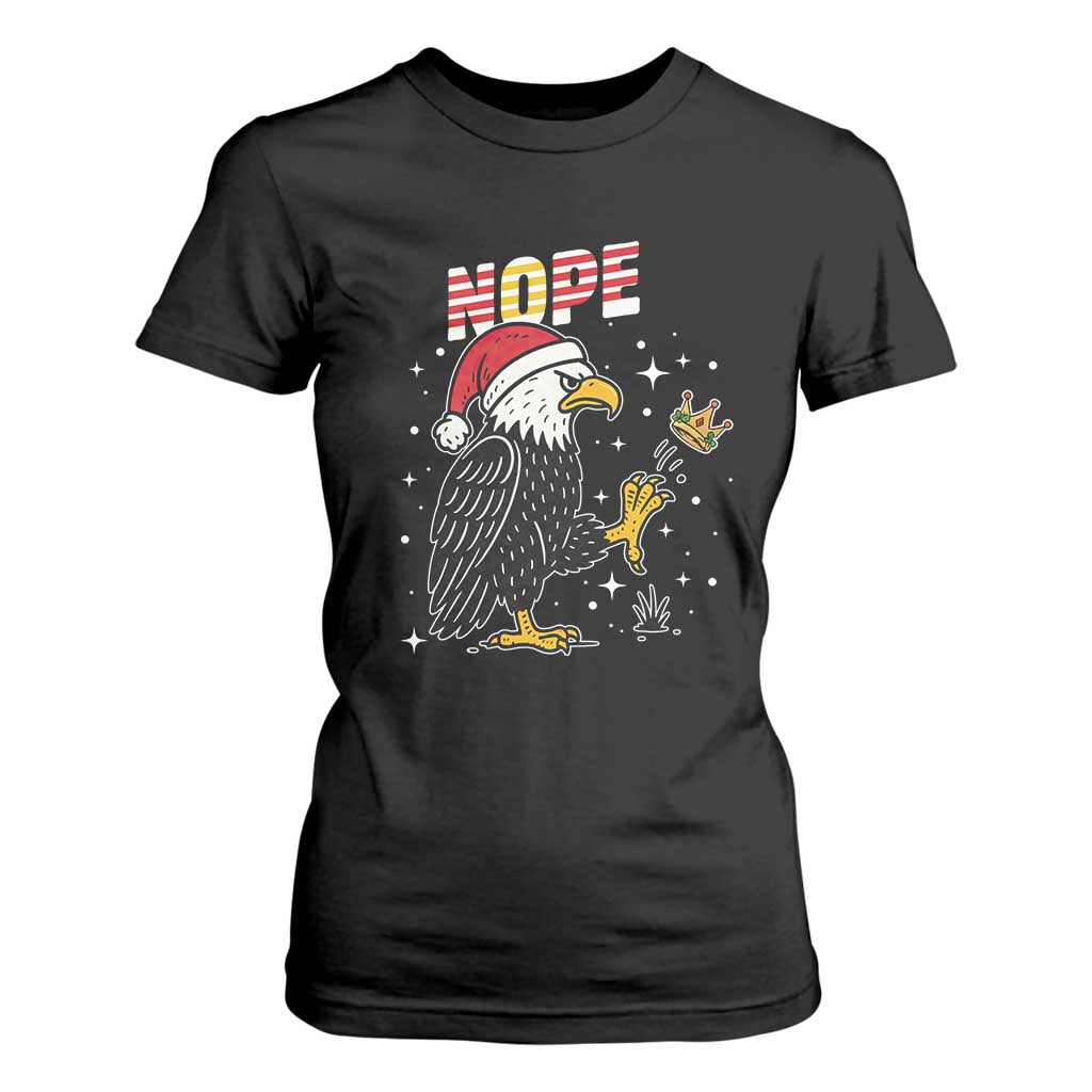 Funny Eagle No Kings In America Christmas 2025 T Shirt For Women TS12 Black Print Your Wear