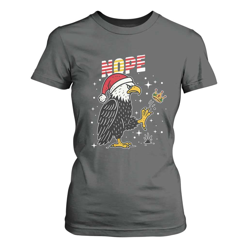 Funny Eagle No Kings In America Christmas 2025 T Shirt For Women TS12 Dark Heather Print Your Wear