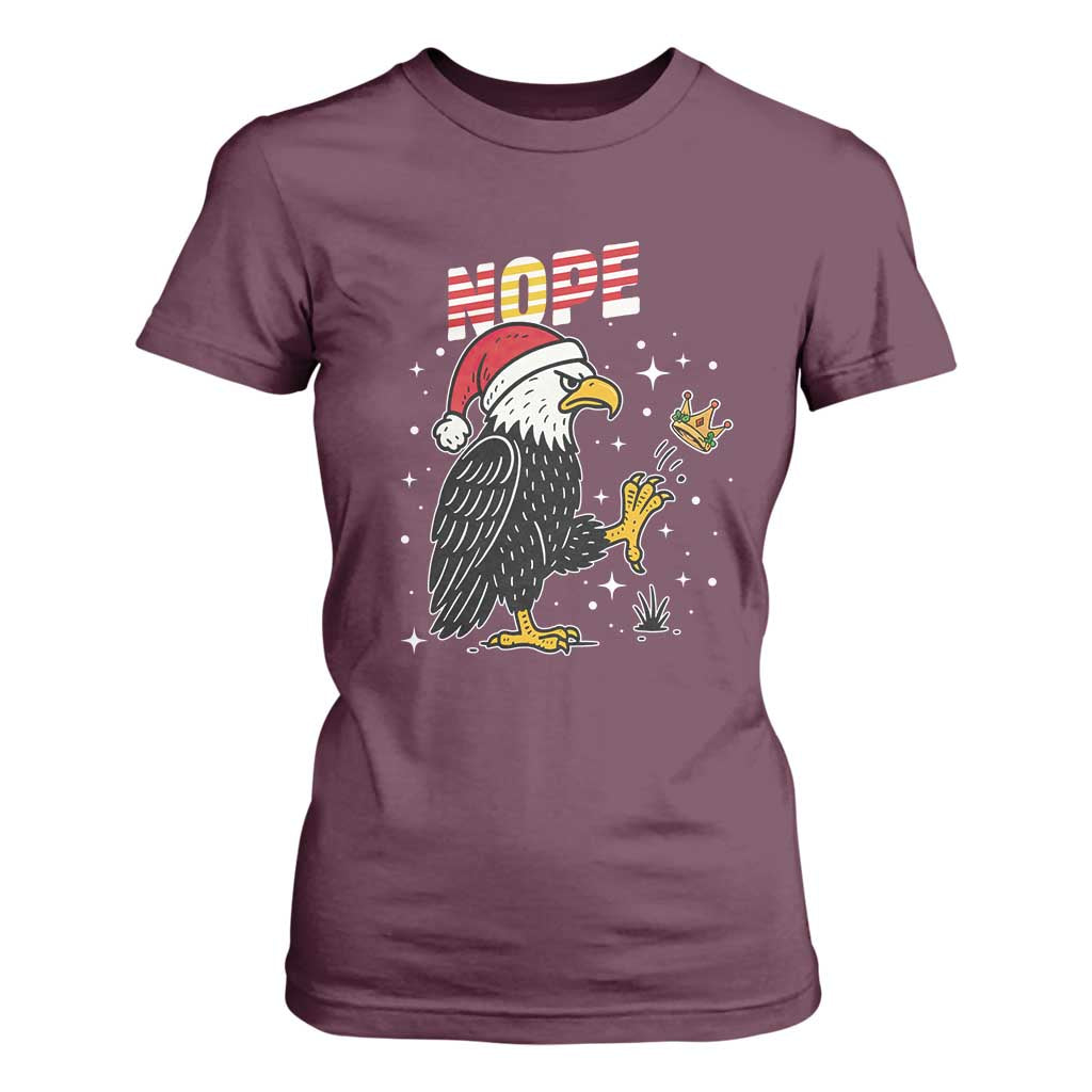 Funny Eagle No Kings In America Christmas 2025 T Shirt For Women TS12 Maroon Print Your Wear