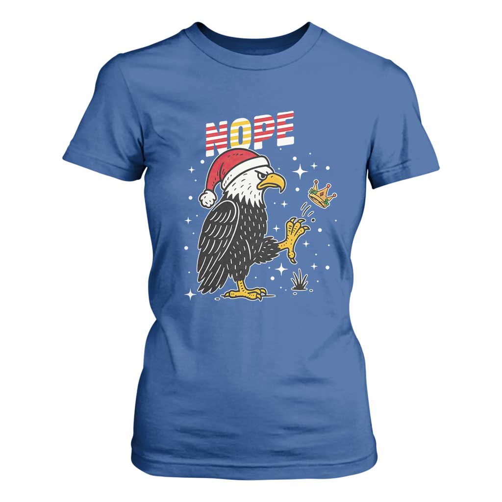 Funny Eagle No Kings In America Christmas 2025 T Shirt For Women TS12 Royal Blue Print Your Wear