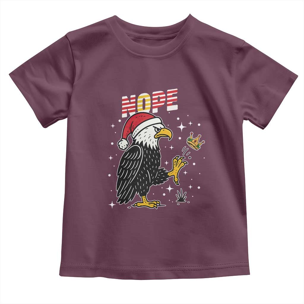 Funny Eagle No Kings In America Christmas 2025 Toddler T Shirt TS12 Maroon Print Your Wear