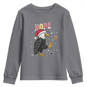 Funny Eagle No Kings In America Christmas 2025 Youth Sweatshirt TS12 Charcoal Print Your Wear