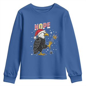 Funny Eagle No Kings In America Christmas 2025 Youth Sweatshirt TS12 Royal Blue Print Your Wear