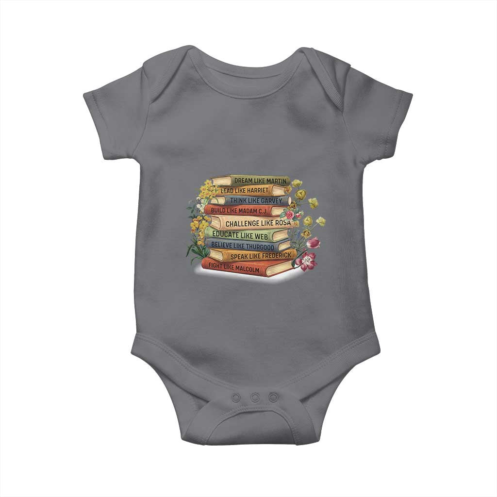 Black History Leaders Book Baby Onesie African American Teachers TS12 Charcoal Print Your Wear
