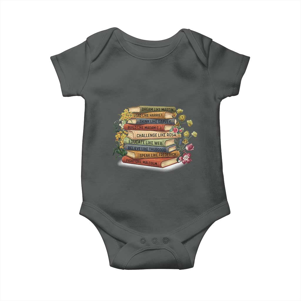 Black History Leaders Book Baby Onesie African American Teachers TS12 Dark Heather Print Your Wear
