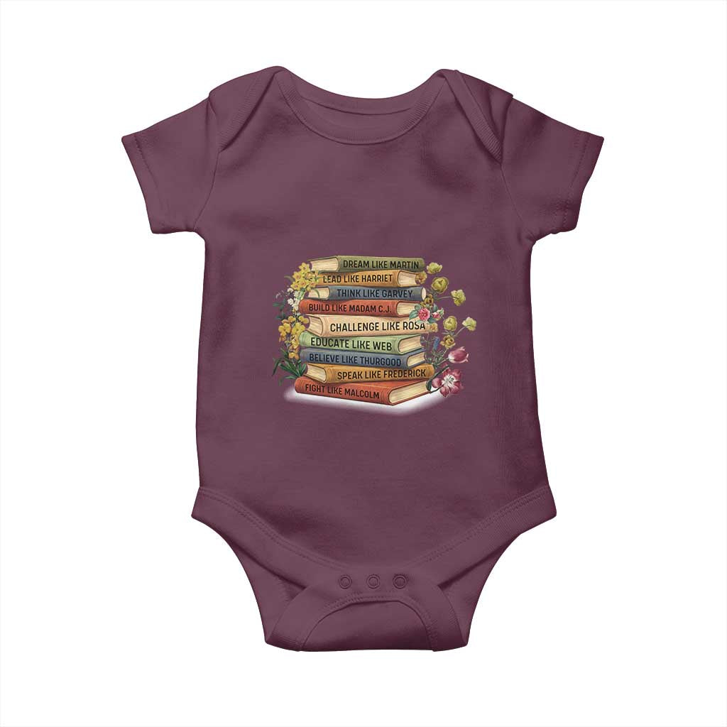Black History Leaders Book Baby Onesie African American Teachers TS12 Maroon Print Your Wear