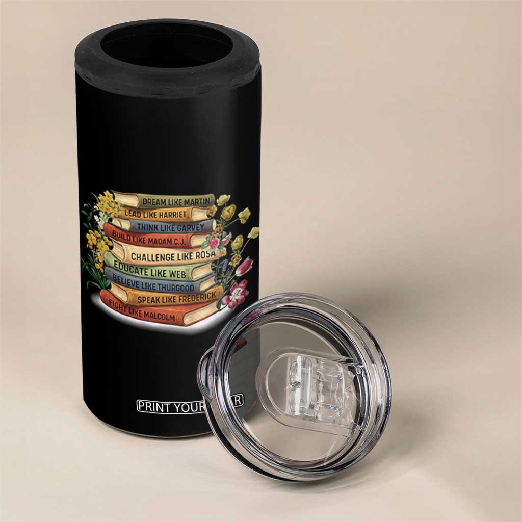 Black History Leaders Book 4 in 1 Can Cooler Tumbler African American Teachers TS12 Print Your Wear