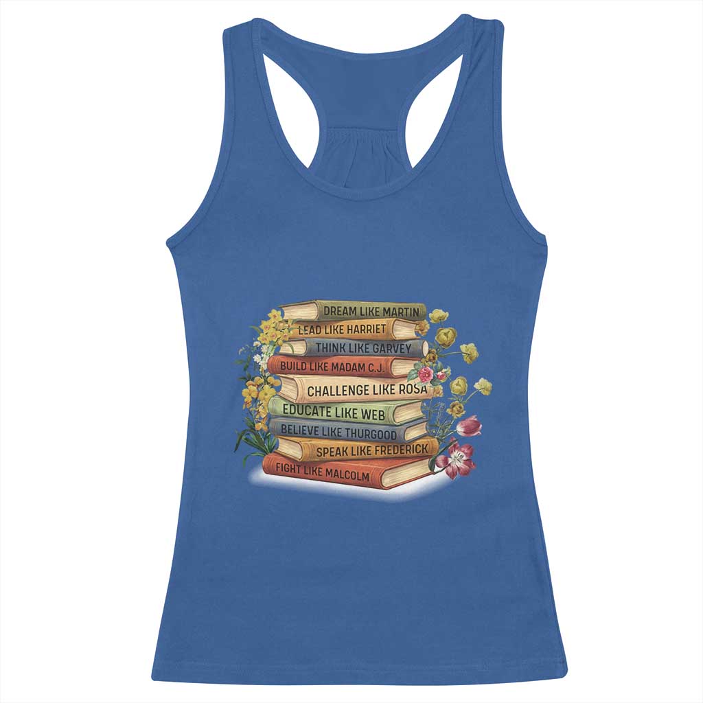 Black History Leaders Book Racerback Tank Top African American Teachers TS12 Royal Blue Print Your Wear