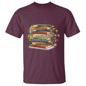 Black History Leaders Book T Shirt African American Teachers TS12 Maroon Print Your Wear