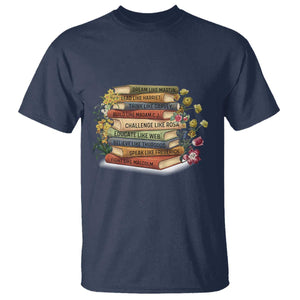 Black History Leaders Book T Shirt African American Teachers TS12 Navy Print Your Wear