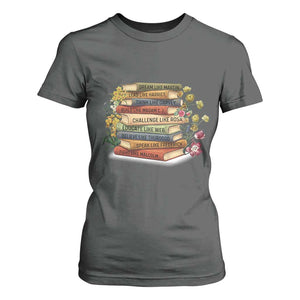 Black History Leaders Book T Shirt For Women African American Teachers TS12 Dark Heather Print Your Wear