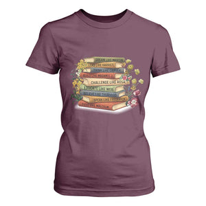 Black History Leaders Book T Shirt For Women African American Teachers TS12 Maroon Print Your Wear