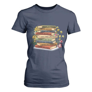 Black History Leaders Book T Shirt For Women African American Teachers TS12 Navy Print Your Wear