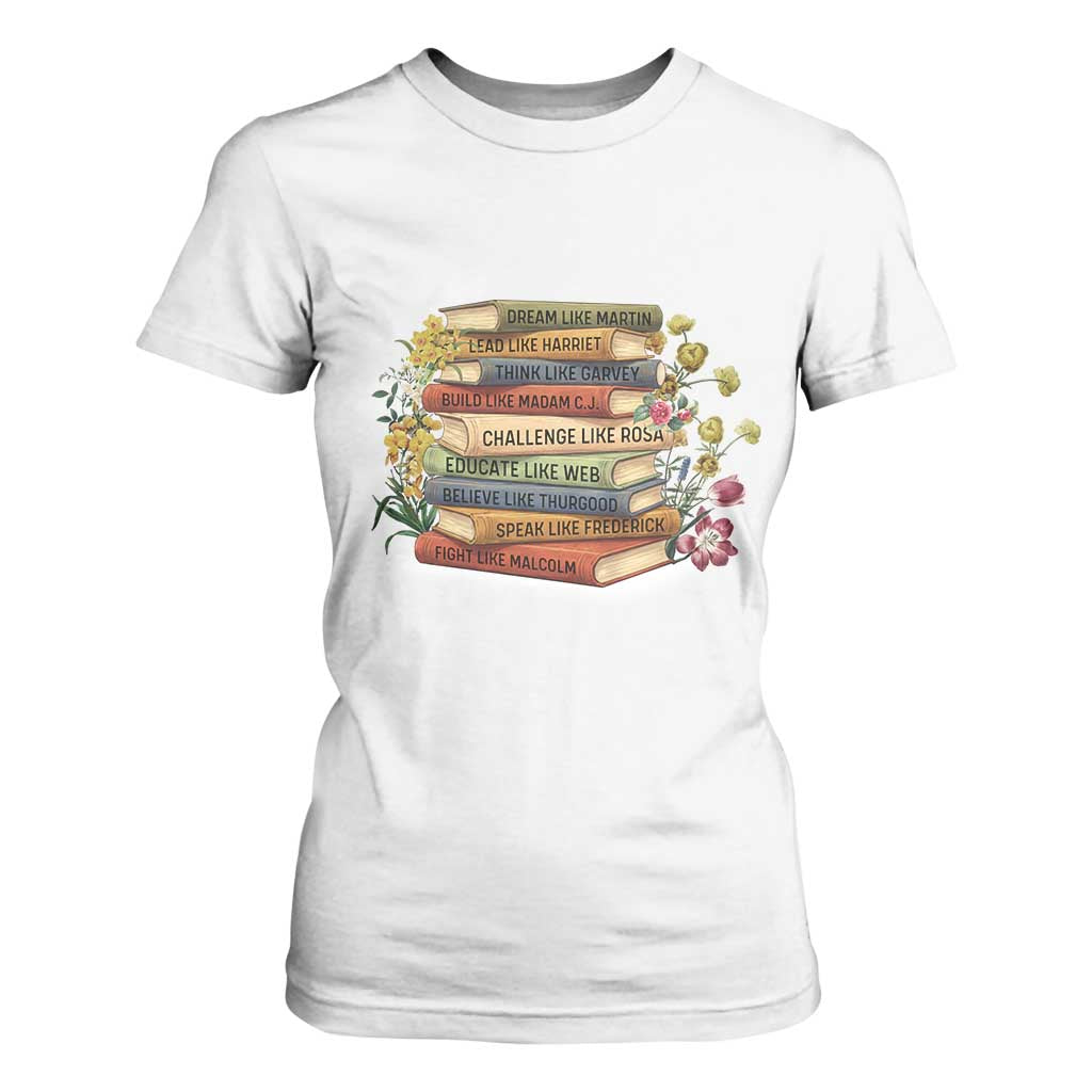 Black History Leaders Book T Shirt For Women African American Teachers TS12 White Print Your Wear