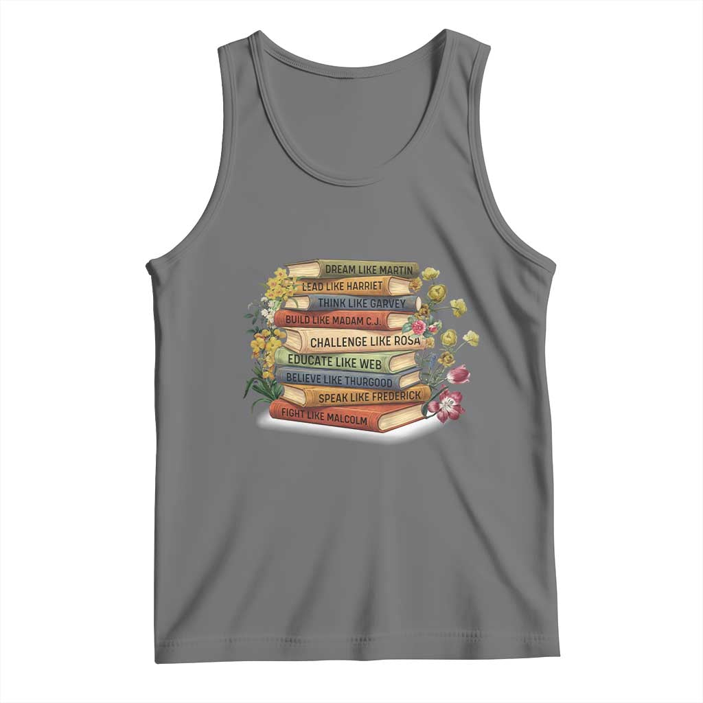 Black History Leaders Book Tank Top African American Teachers TS12 Black Heather Print Your Wear