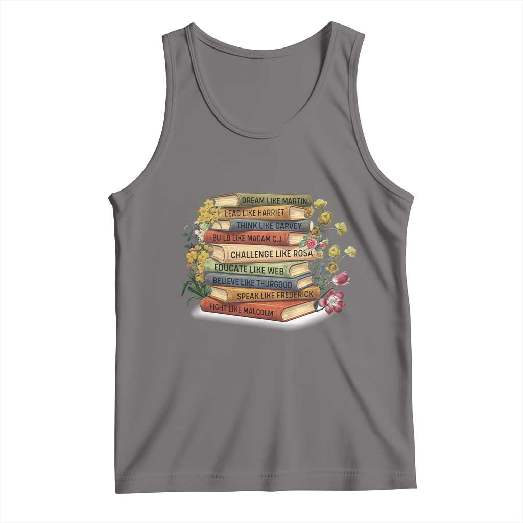Black History Leaders Book Tank Top African American Teachers TS12 Deep Heather Print Your Wear