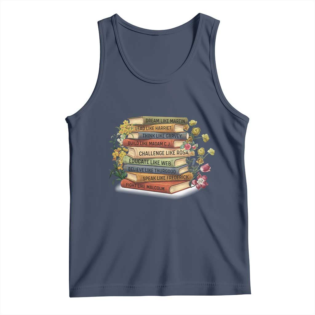 Black History Leaders Book Tank Top African American Teachers TS12 Navy Print Your Wear