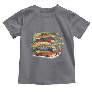 Black History Leaders Book Toddler T Shirt African American Teachers TS12 Charcoal Print Your Wear