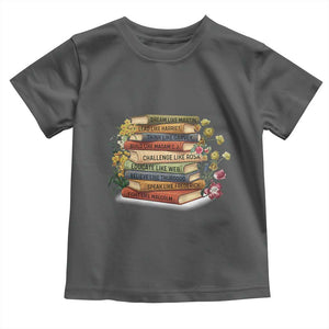 Black History Leaders Book Toddler T Shirt African American Teachers TS12 Dark Heather Print Your Wear