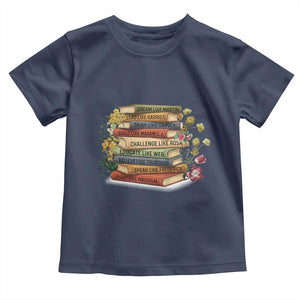 Black History Leaders Book Toddler T Shirt African American Teachers TS12 Navy Print Your Wear
