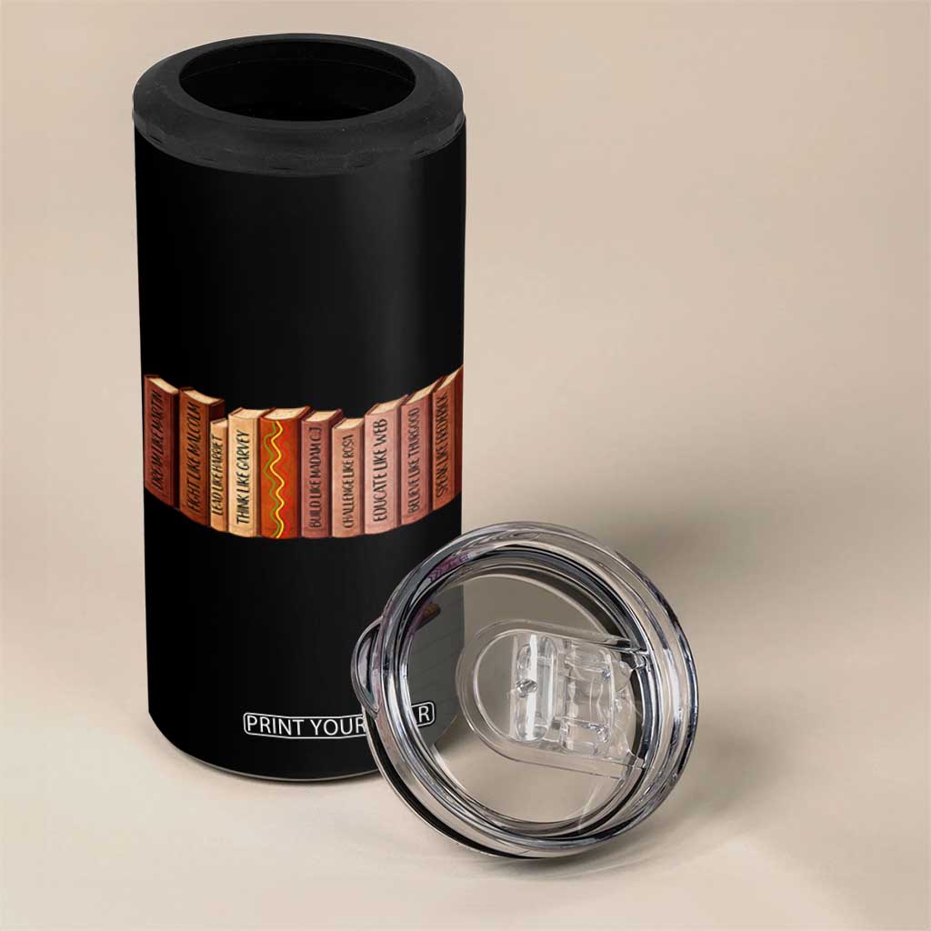 African American Teachers Gift 4 in 1 Can Cooler Tumbler Black History Leaders Book TS12 Print Your Wear