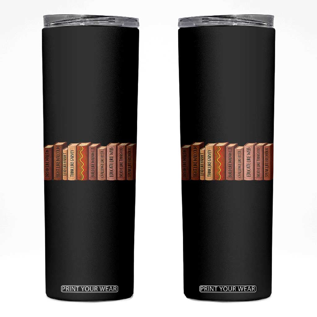 African American Teachers Gift Skinny Tumbler Black History Leaders Book TS12 Black Print Your Wear