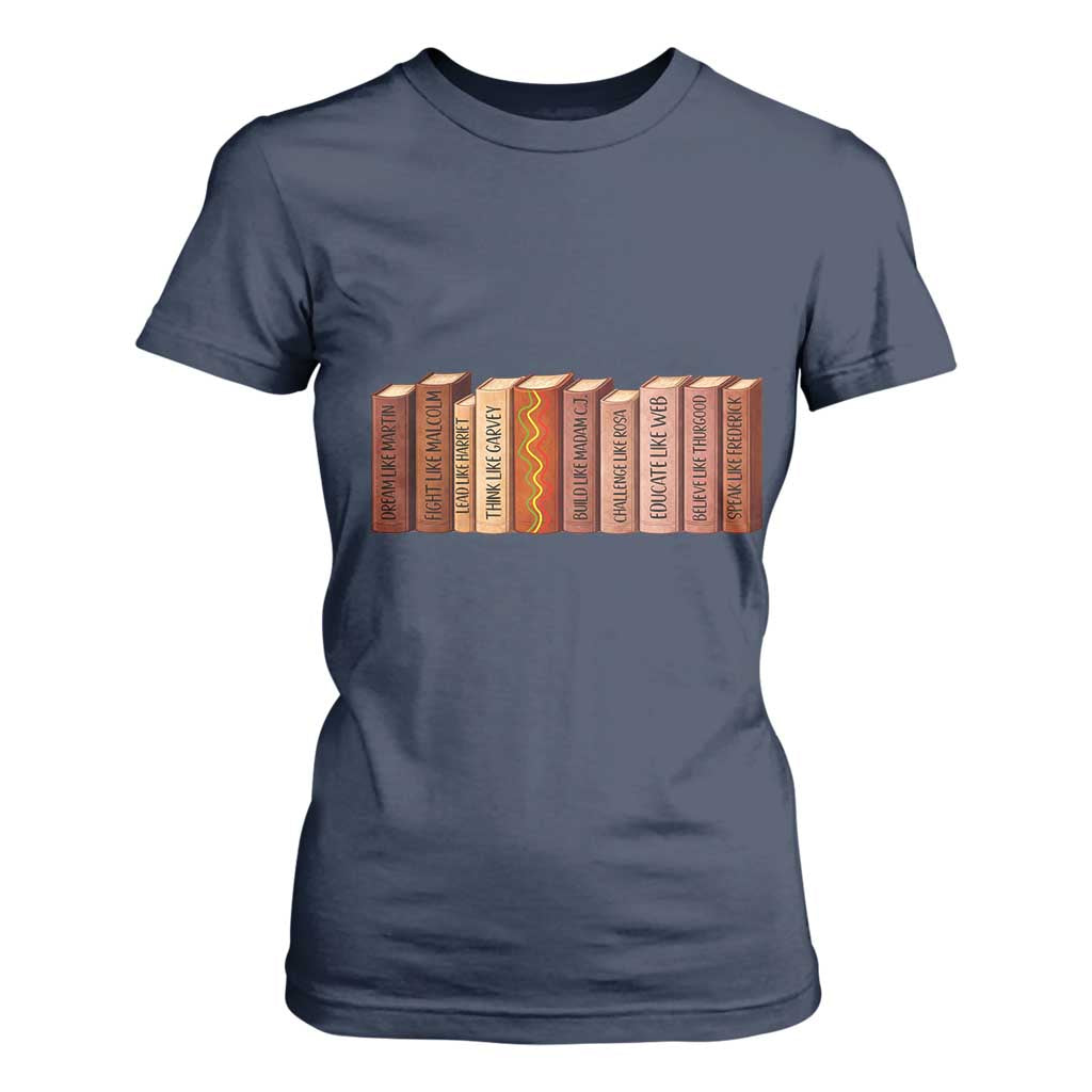 African American Teachers Gift T Shirt For Women Black History Leaders Book TS12 Navy Print Your Wear