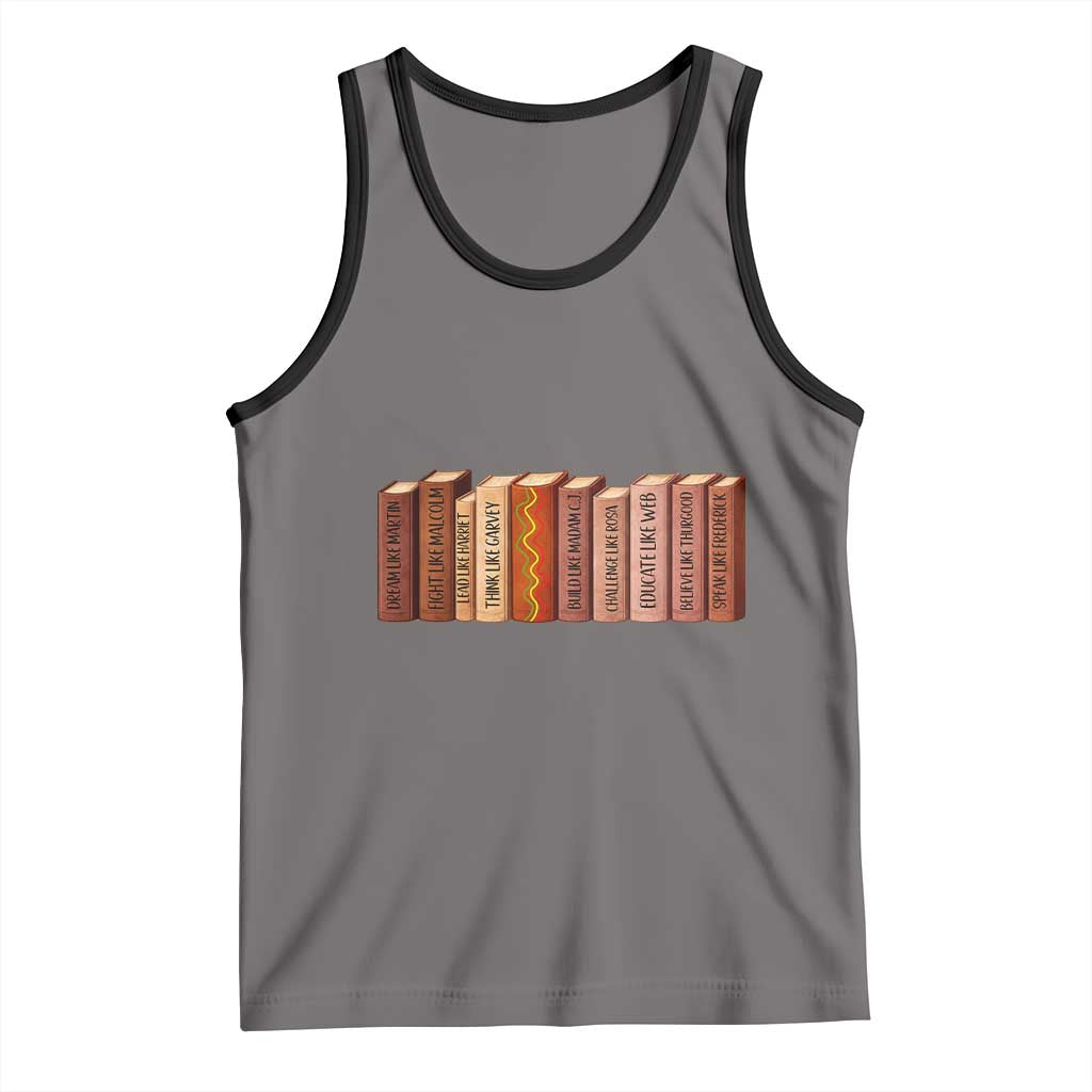 African American Teachers Gift Tank Top Black History Leaders Book TS12 Deep Heather Black Print Your Wear