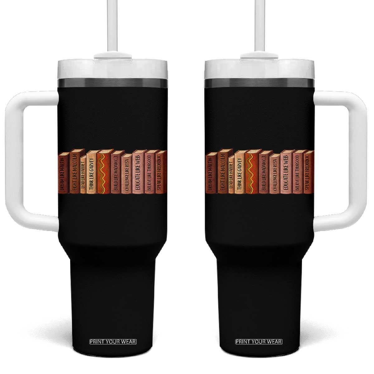 African American Teachers Gift Tumbler With Handle Black History Leaders Book TS12 One Size: 40 oz Black Print Your Wear
