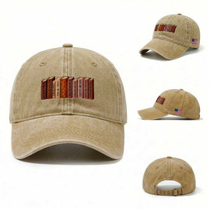 African American Teachers Gift Washed Cotton Baseball Cap Black History Leaders Book TS12 Washed Cap Universal Fit Khaki Print Your Wear
