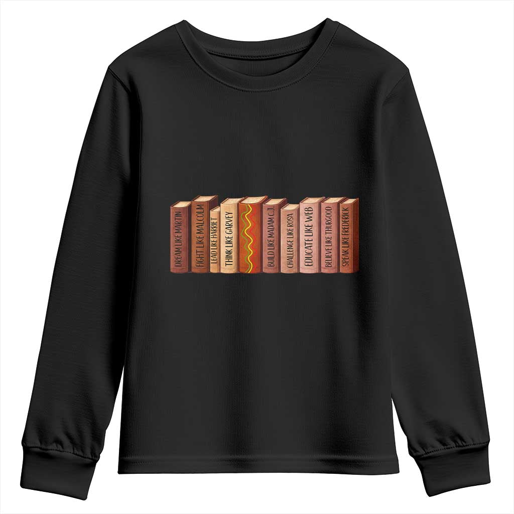 African American Teachers Gift Youth Sweatshirt Black History Leaders Book TS12 Black Print Your Wear