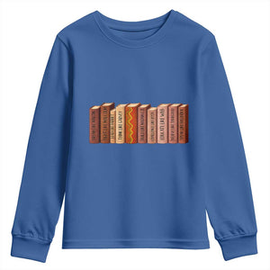 African American Teachers Gift Youth Sweatshirt Black History Leaders Book TS12 Royal Blue Print Your Wear