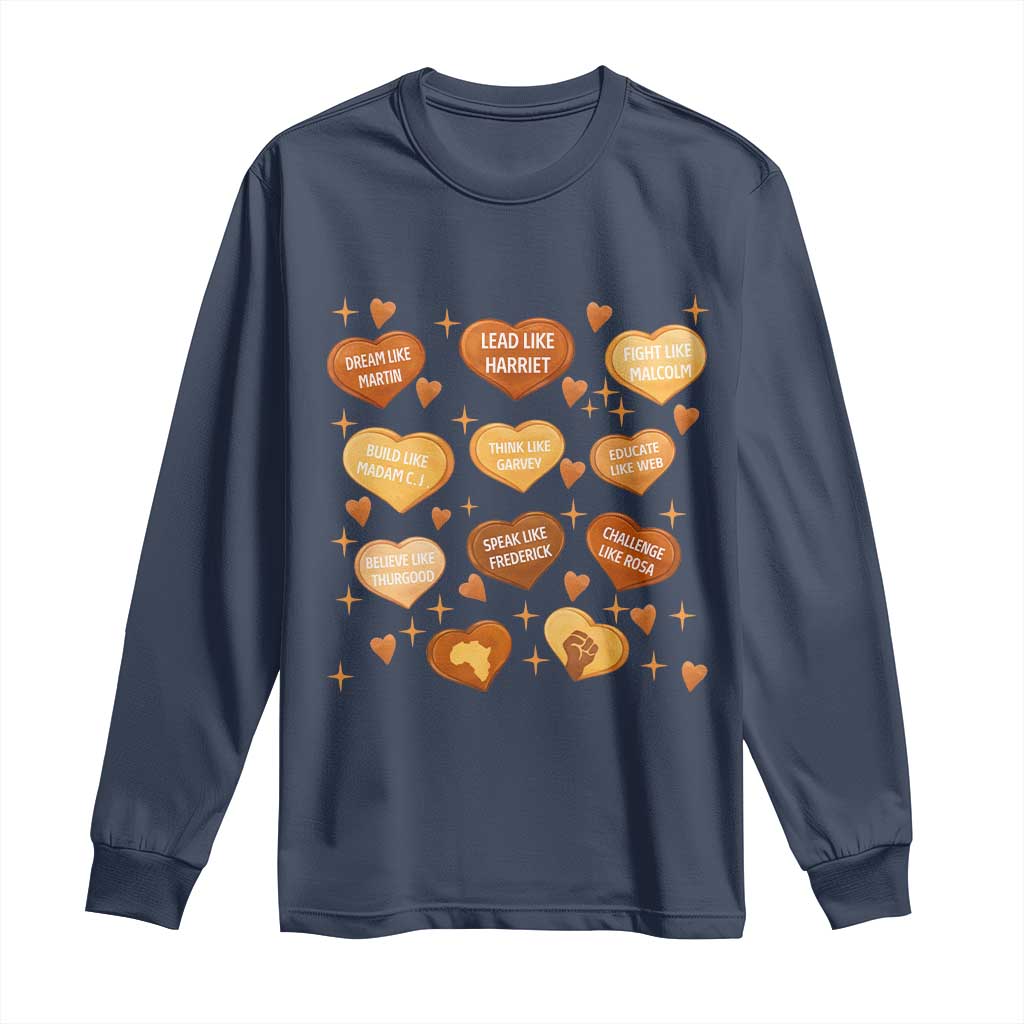 Black History Leaders Long Sleeve Shirt African American Teachers Pride TS12 Navy Print Your Wear