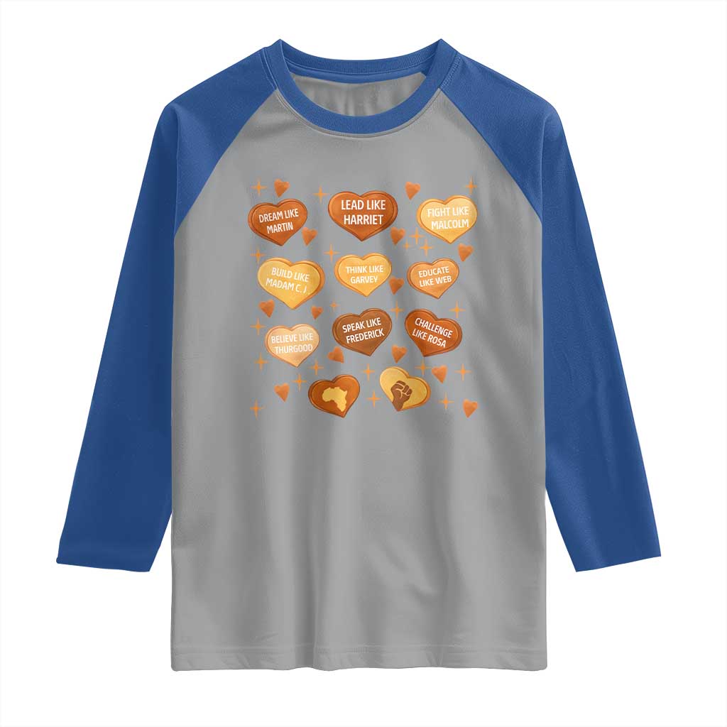 Black History Leaders Raglan Shirt African American Teachers Pride TS12 Sport Gray Royal Print Your Wear