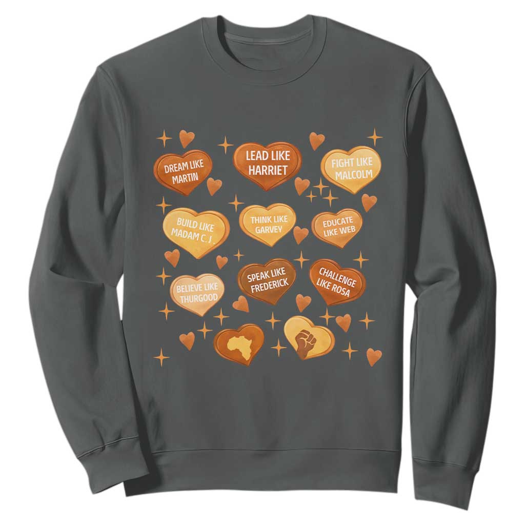 Black History Leaders Sweatshirt African American Teachers Pride TS12 Dark Heather Print Your Wear