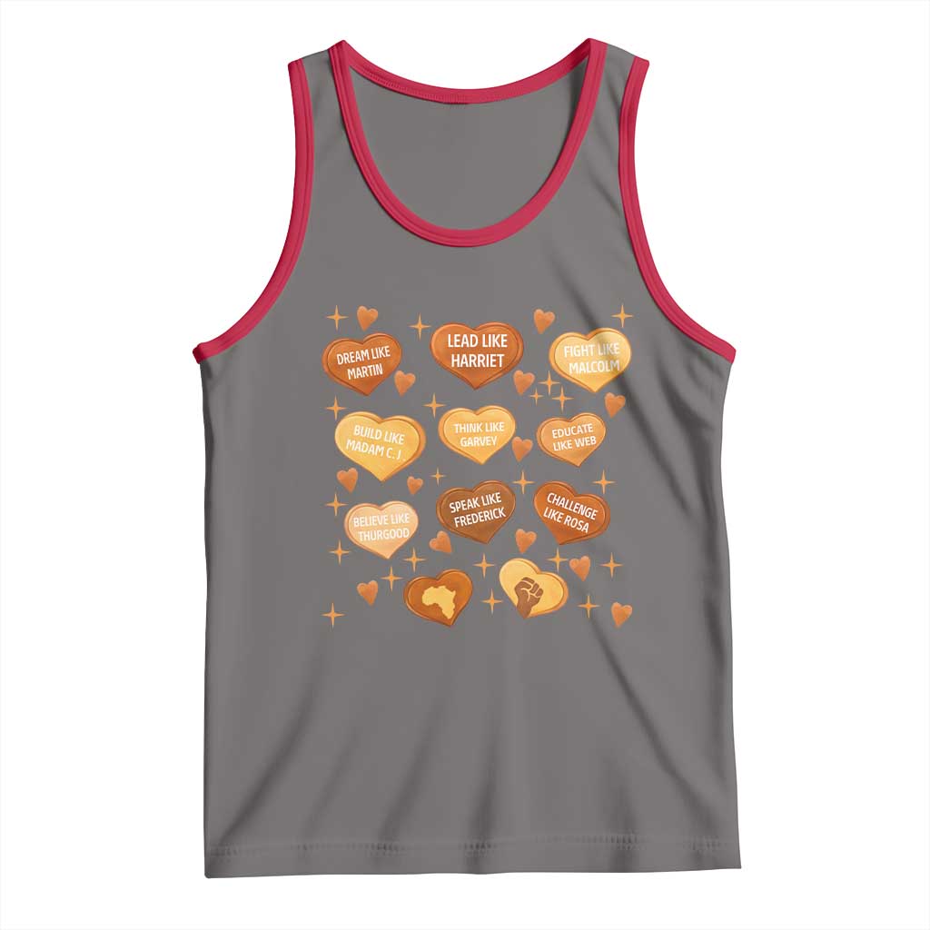 Black History Leaders Tank Top African American Teachers Pride TS12 Deep Heather Red Print Your Wear
