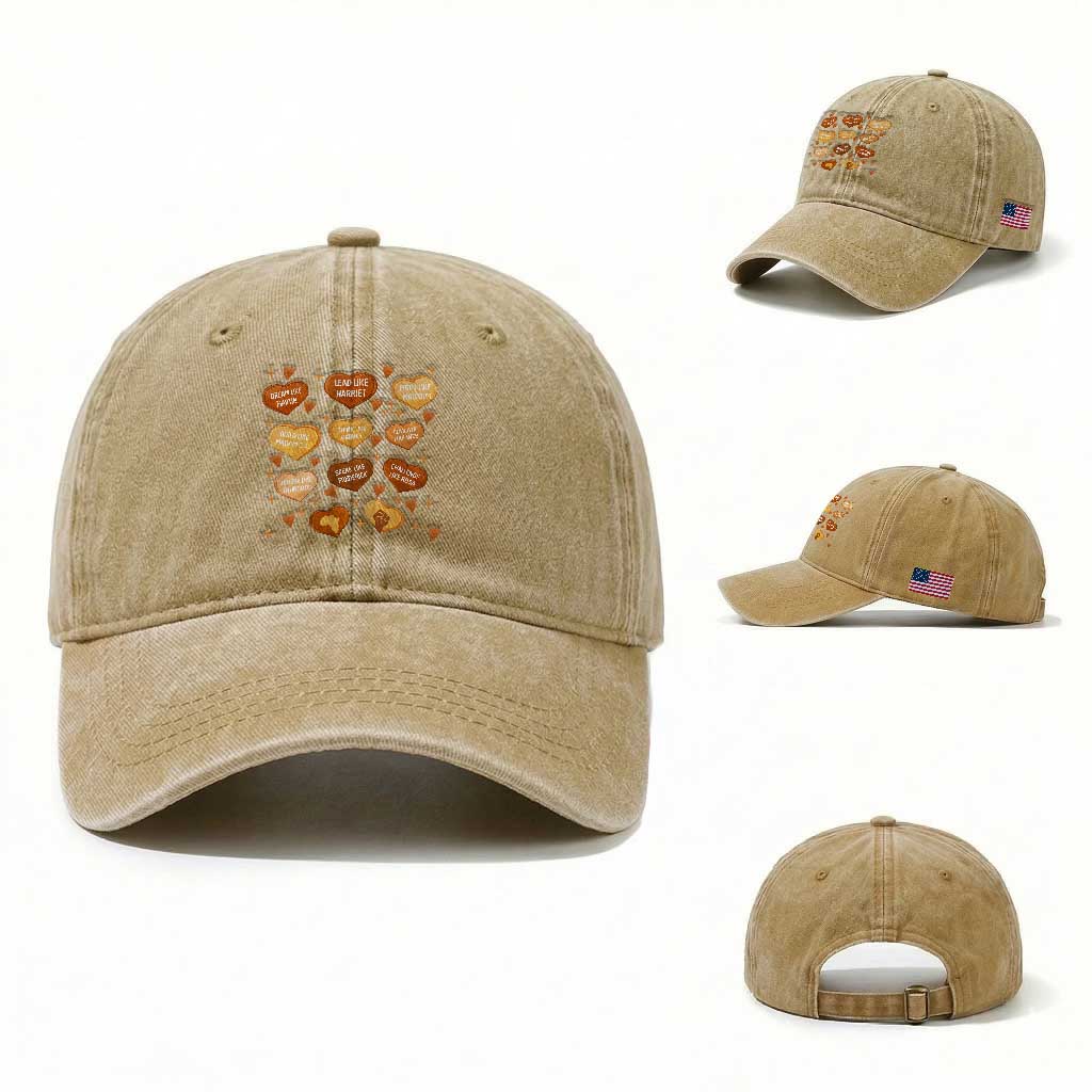 Black History Leaders Washed Cotton Baseball Cap African American Teachers Pride TS12 Washed Cap Universal Fit Khaki Print Your Wear