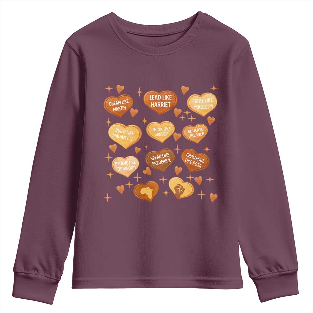 Black History Leaders Youth Sweatshirt African American Teachers Pride TS12 Maroon Print Your Wear