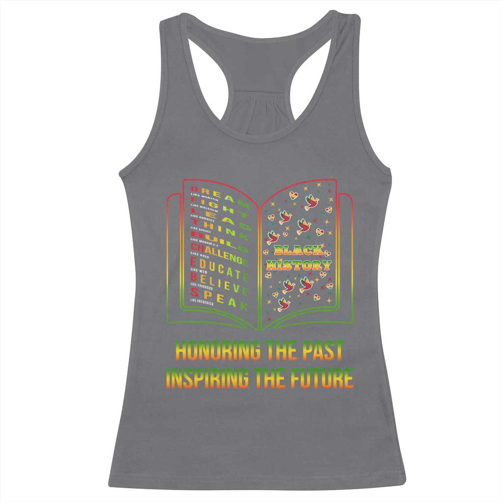 Black History Leaders Book Racerback Tank Top African American History For Teachers TS12 Charcoal Print Your Wear