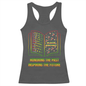 Black History Leaders Book Racerback Tank Top African American History For Teachers TS12 Dark Heather Print Your Wear