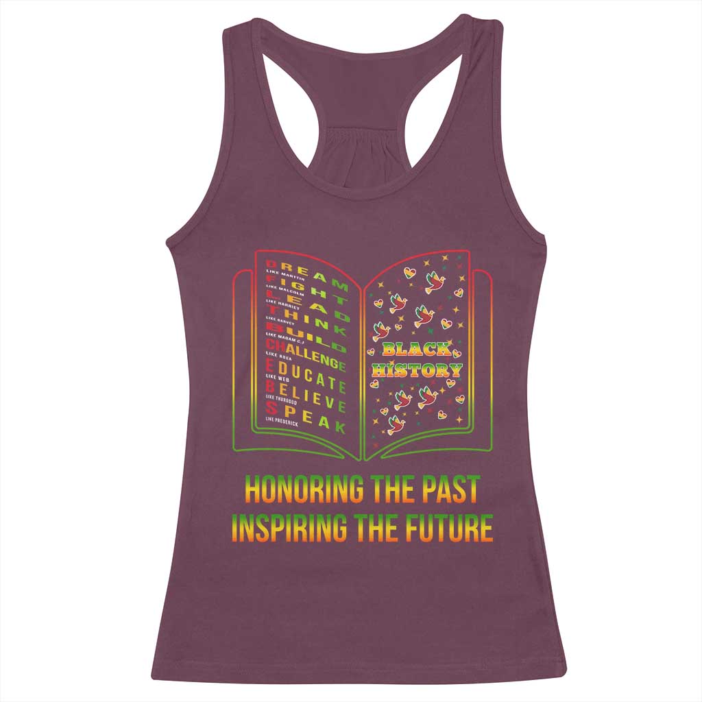 Black History Leaders Book Racerback Tank Top African American History For Teachers TS12 Maroon Print Your Wear