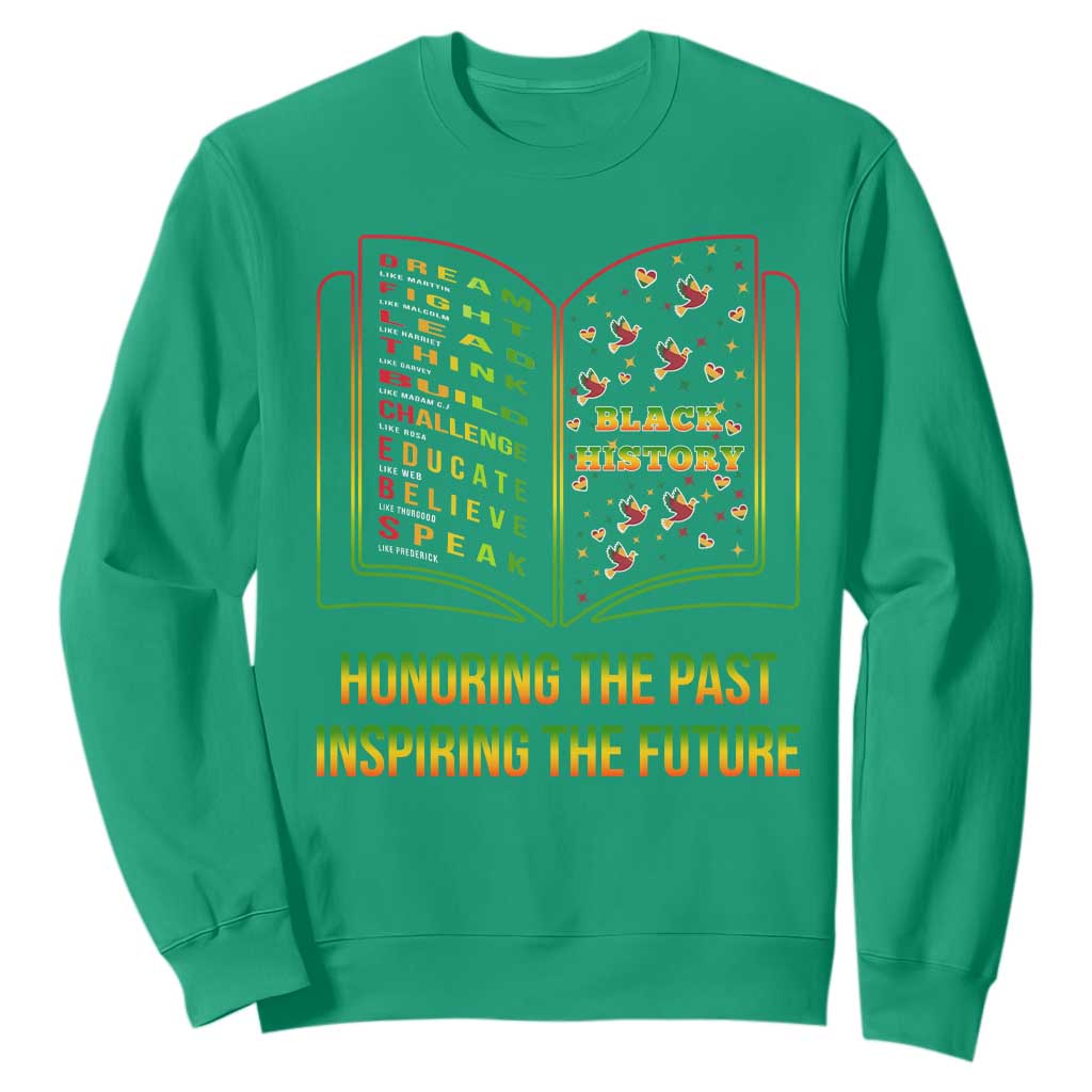 Black History Leaders Book Sweatshirt African American History For Teachers TS12 Irish Green Print Your Wear